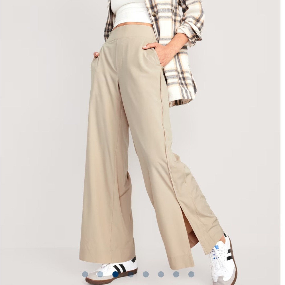 High Waisted Stretch Tech Wide Leg Pant